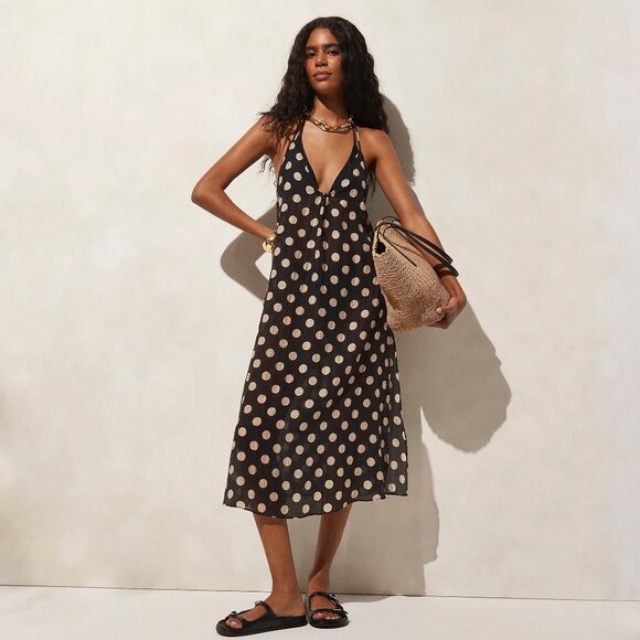 J. Crew Dresses & Skirts - J.Crew Crinkle side-tie dress in dot print